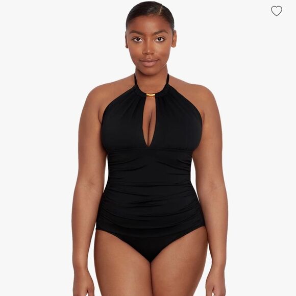 NWT Lauren Ralph Lauren high neck black one piece - Picture 1 of 6